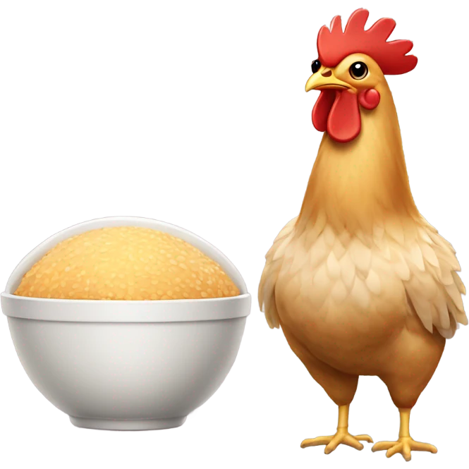 Chicken with bowl haircuts  emoji