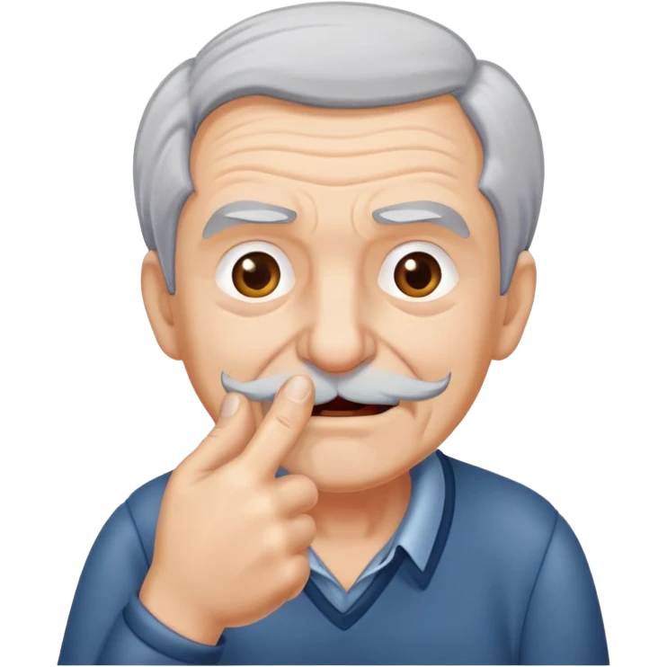Old gray hair guy biting his thumb  emoji