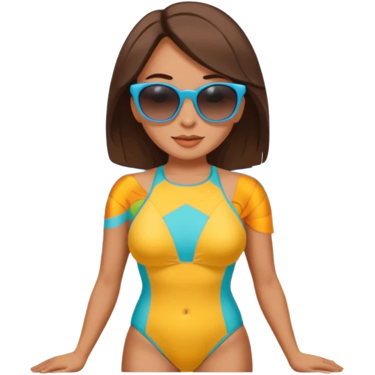 Donnamora che prende il sole al mare emoji