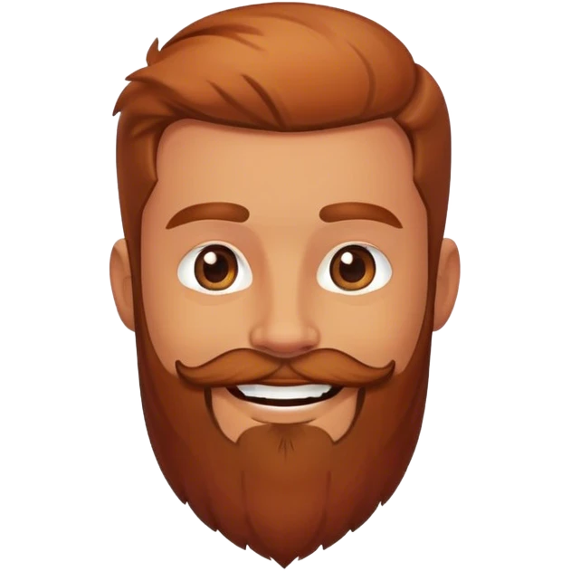 The russet man with the dense beard smiled emoji