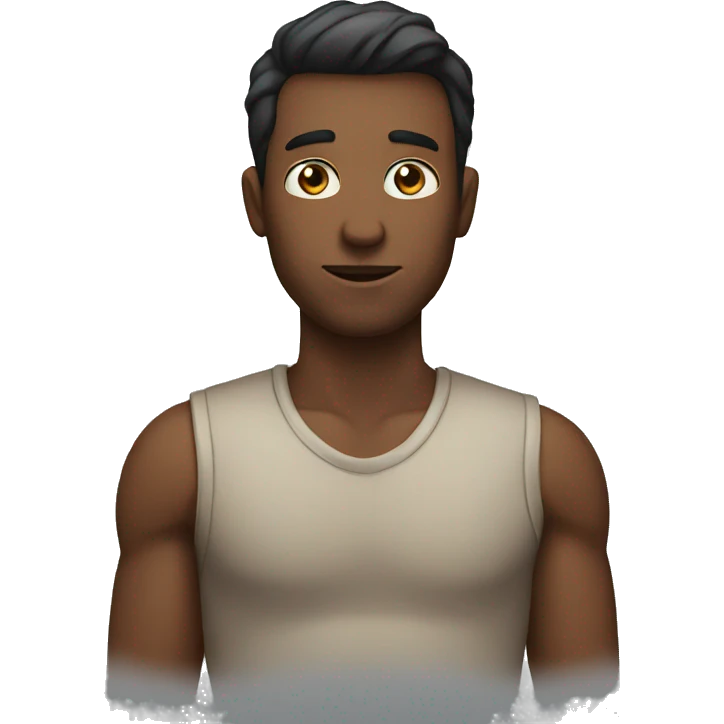 A guy with his hand over his chest emoji