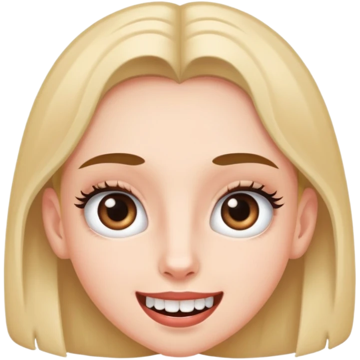 Doe eyes with eyelashes and bucked teeth  emoji