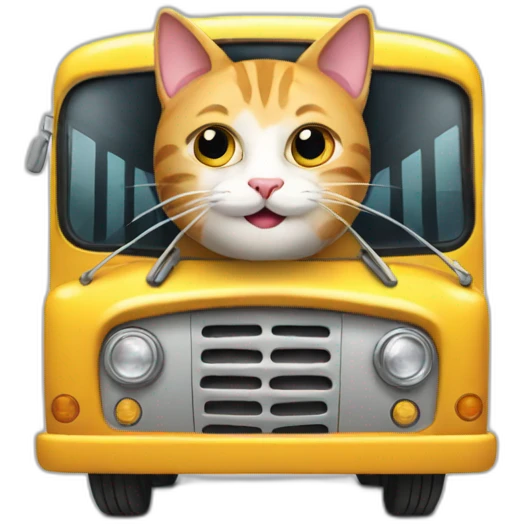 Cat in a bus emoji