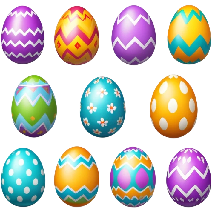 colorful Easter egg with decorative patterns emoji