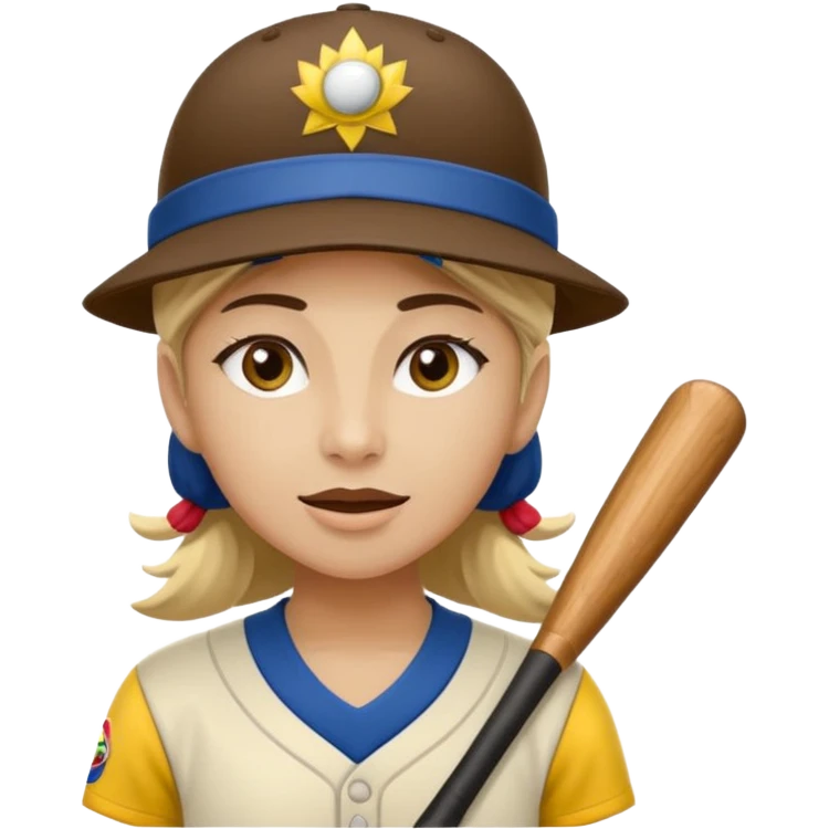 Un mono capuchino que predomine el color café, cara clara y expresiva, que lleve uniforme de softbol de Colombia, con un sombrero vueltiao' un poco inclinado, alegre, atlético y una gorra que diga "Yaifer" emoji