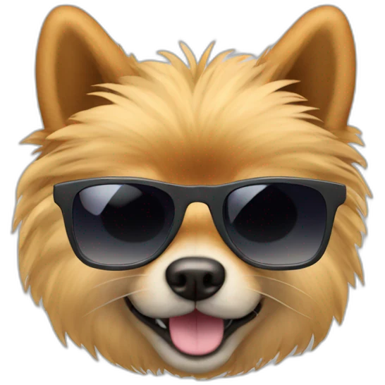 zwergspitz with sunglasses emoji