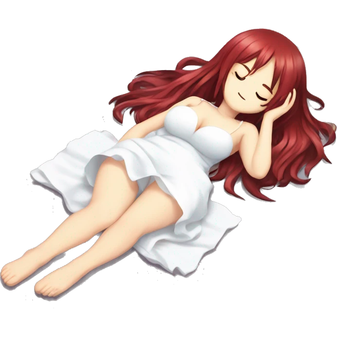 full body sleeping on floor Rias Gremory anime style art emoji