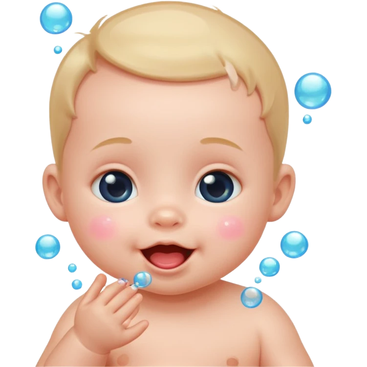 Tiny baby popping bubbles emoji