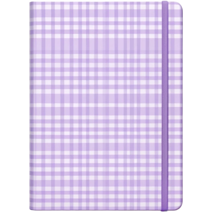 Cute  journal cover, pastel purple gingham pattern
Handwritten feminine typography, soft aesthetic, cozy girl vibe
Clean product mockup, minimal shadows, lifestyle stationery style emoji