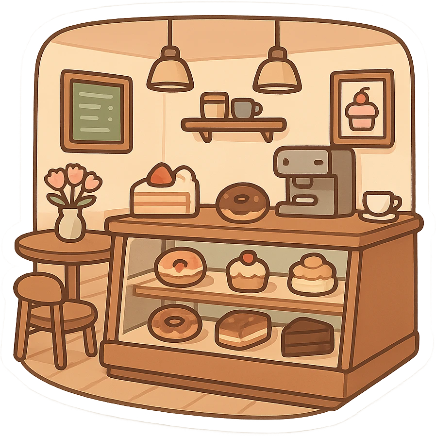 一个可爱的甜品店室内场景 emoji