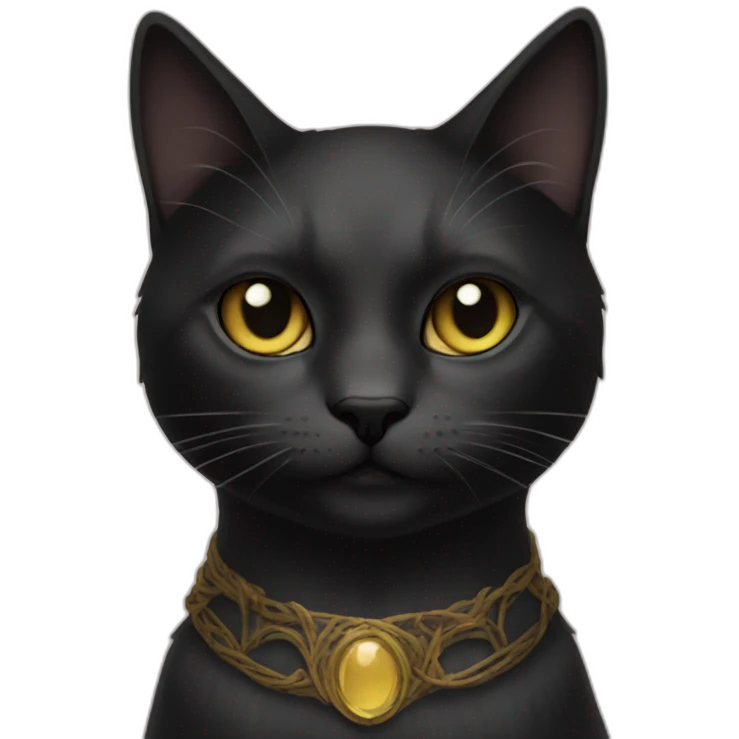 Cat black tarot emoji