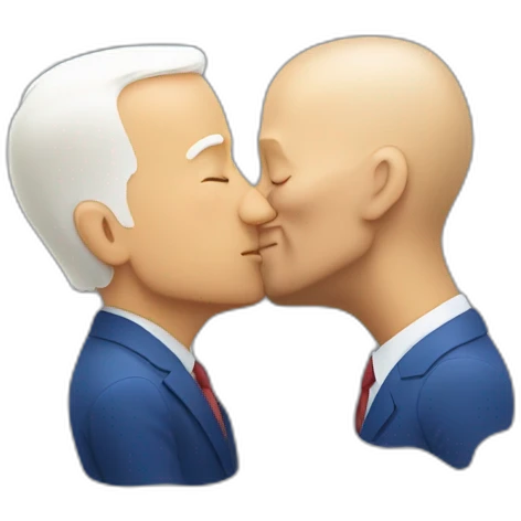 Vladimir Zelenskiy kissing Joe Biden emoji
