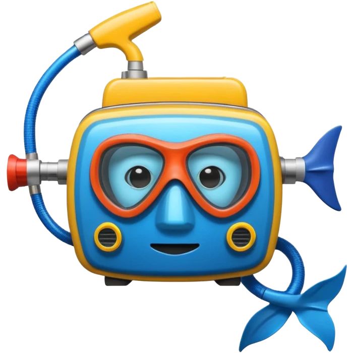 Toaster with face scuba diving emoji