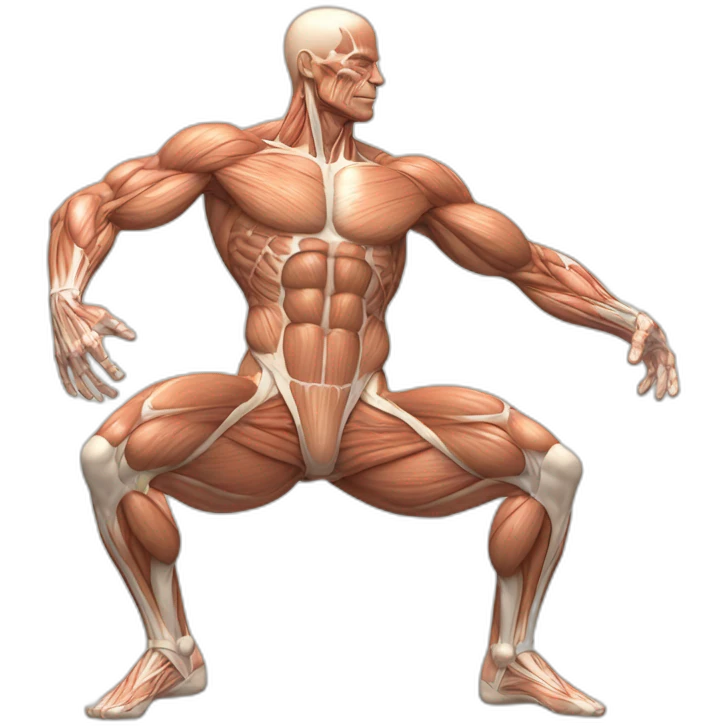 realistic detailed muscle map with anatomical figure emoji