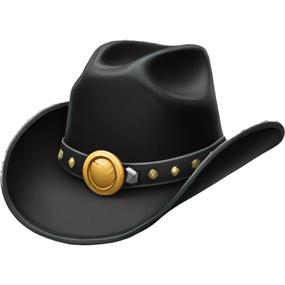 Black cowboy hat with details  emoji