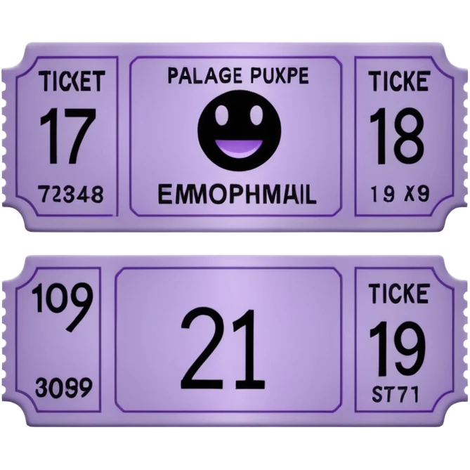 Pale Purple colored 1 Signed ticket  emoji