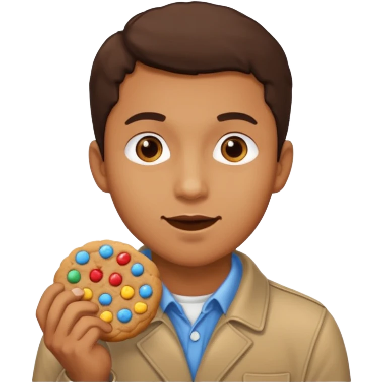 Man eating a cookie  emoji