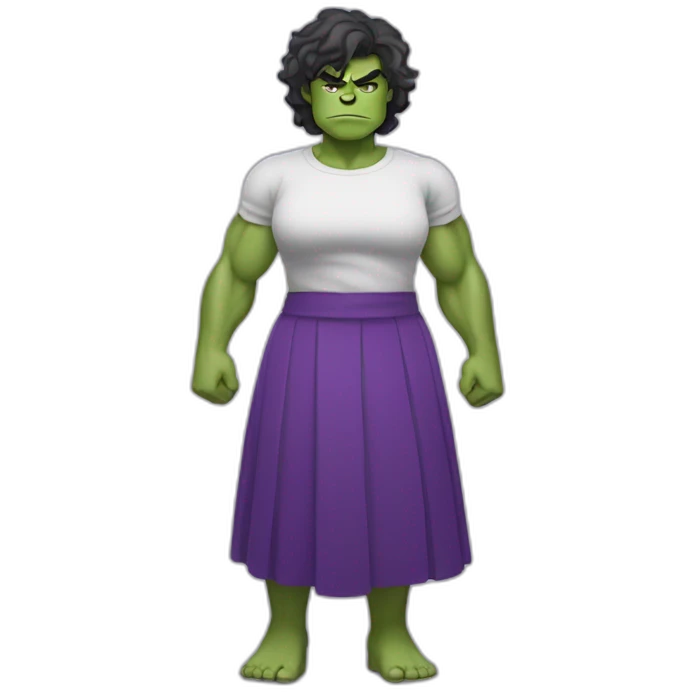 hulk in purple skirt full body emoji