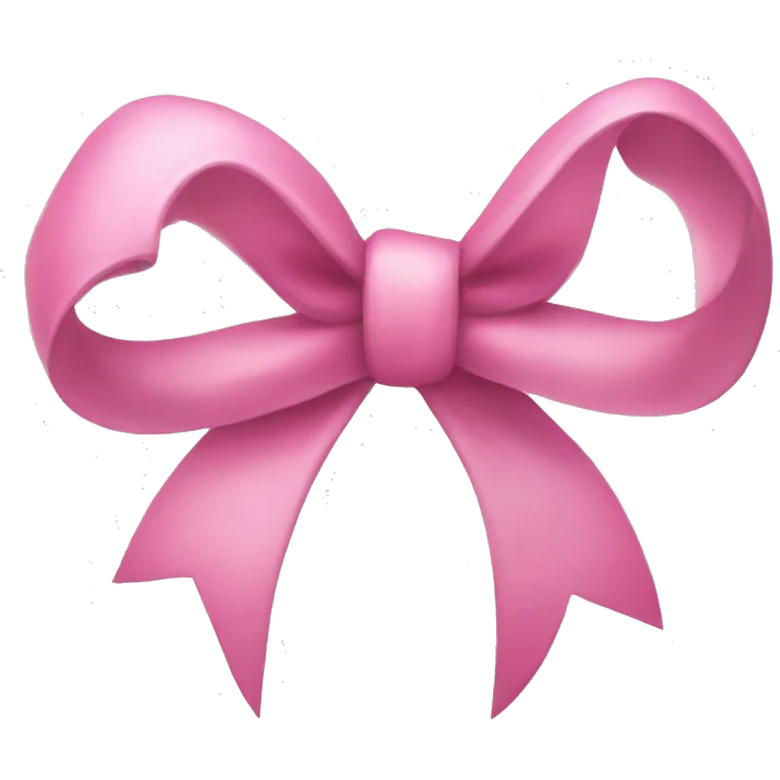 Pink bow with curled tails emoji