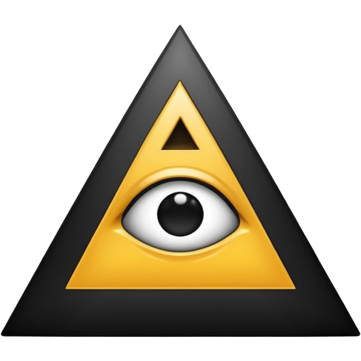 pyramide noir avec un oeil au centre et des taches noir sur toutes les extrémités comme un brouillard noir emoji