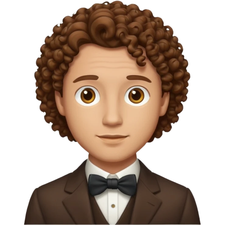 dapper man with curly hair emoji