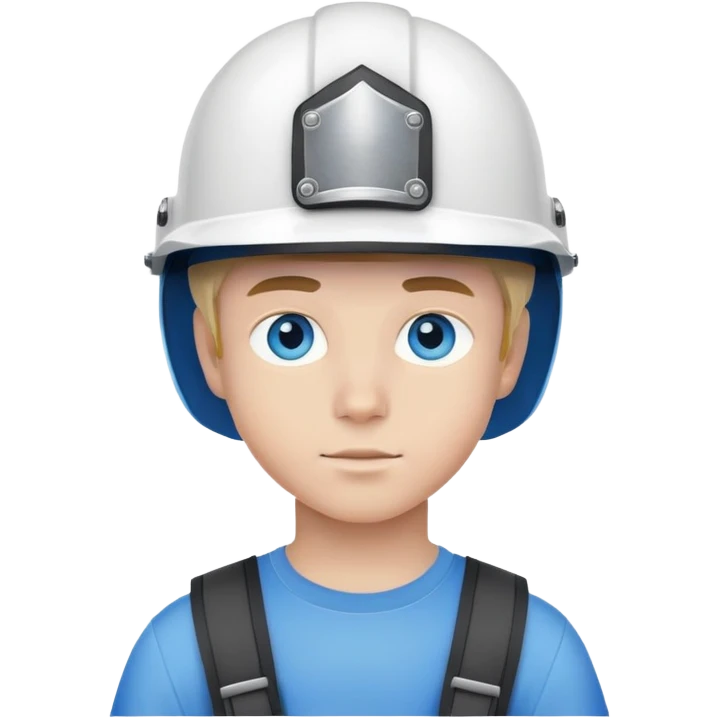 blue eyed boy in helmet emoji