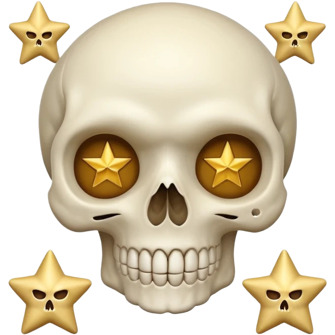 Skull with  big stars in the eyes emoji