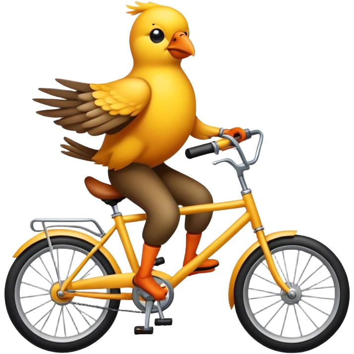 bird riding bike emoji