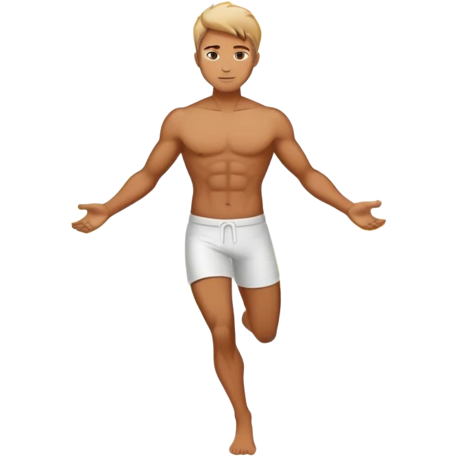 Abstract male figure with radiating energy and small wardrobe elements orbiting around like planets, masculine style influence emoji