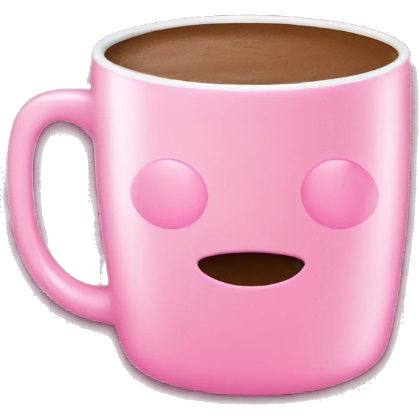 hot chocolate pink mug  emoji