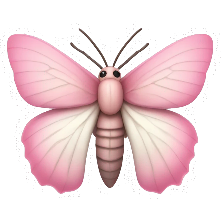 Pink and white moth emoji