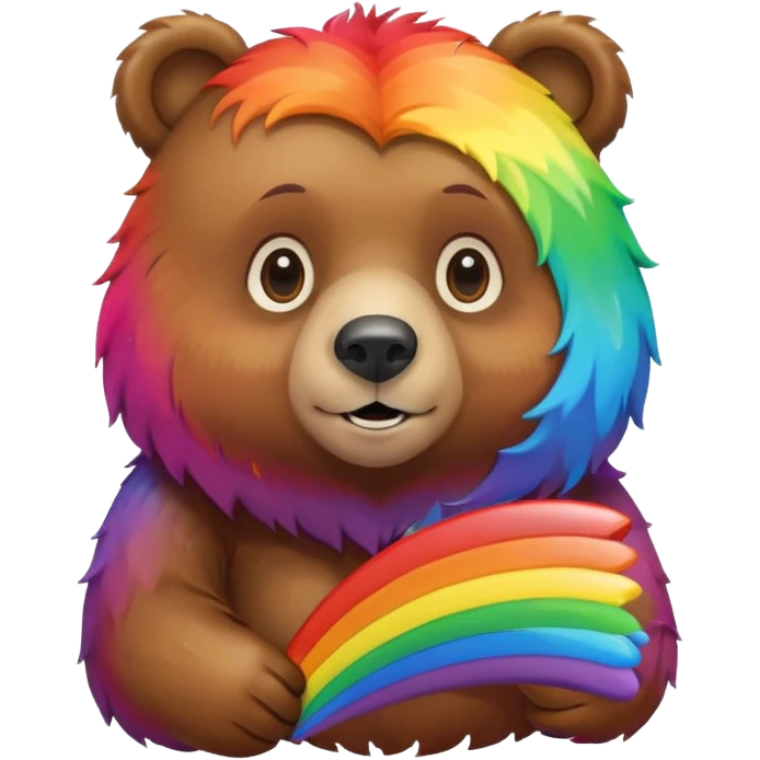 bbear holding rainbow emoji