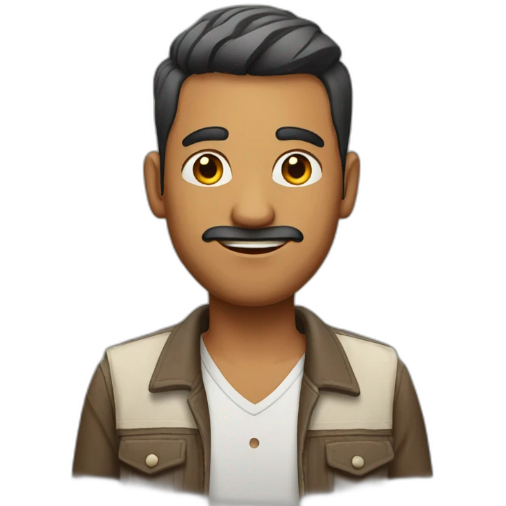 indian man with undercut hair style in casual dress emoji