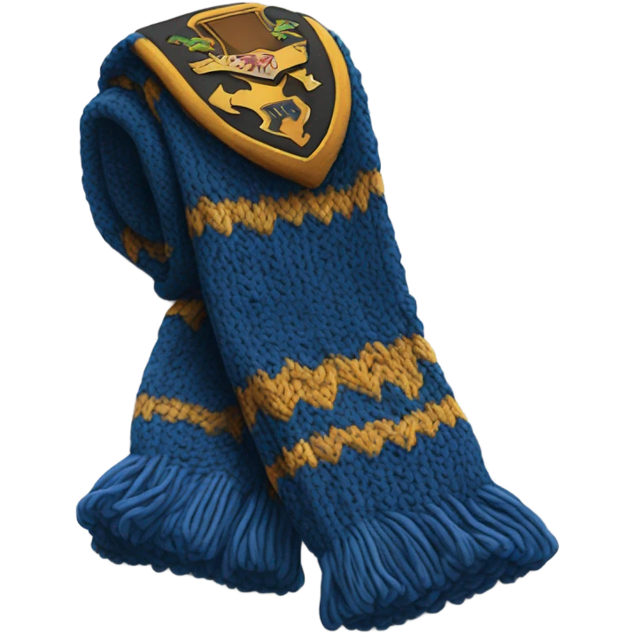 blue knitted Ravenclaw scarf emoji