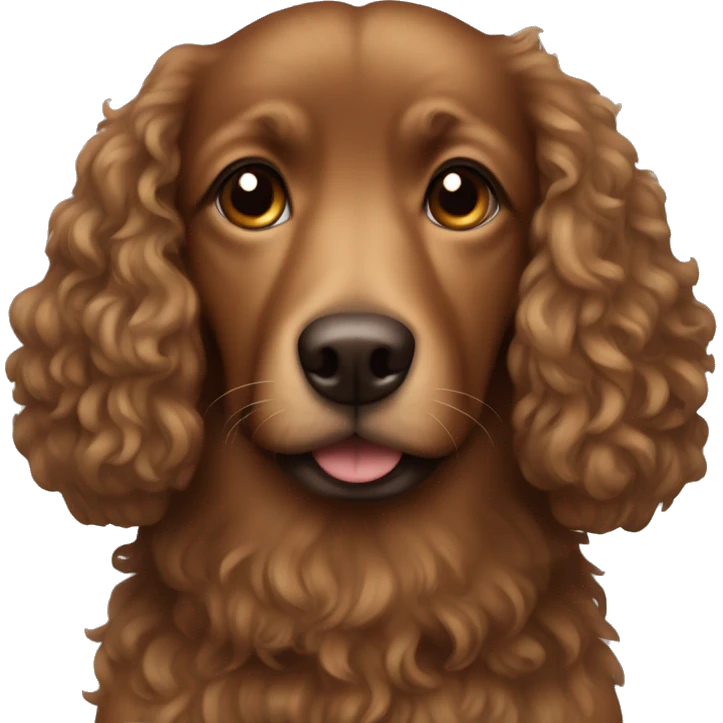 brown dog with curly hair emoji