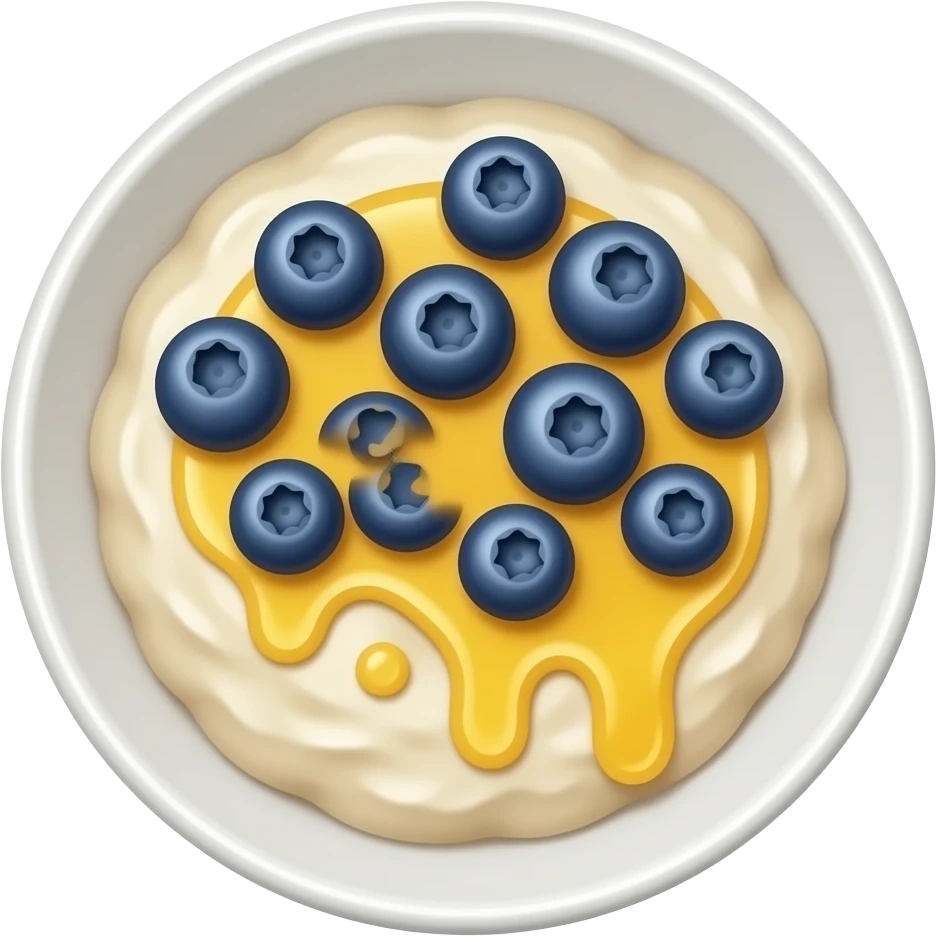 Oat bowl with honey and blueberries emoji