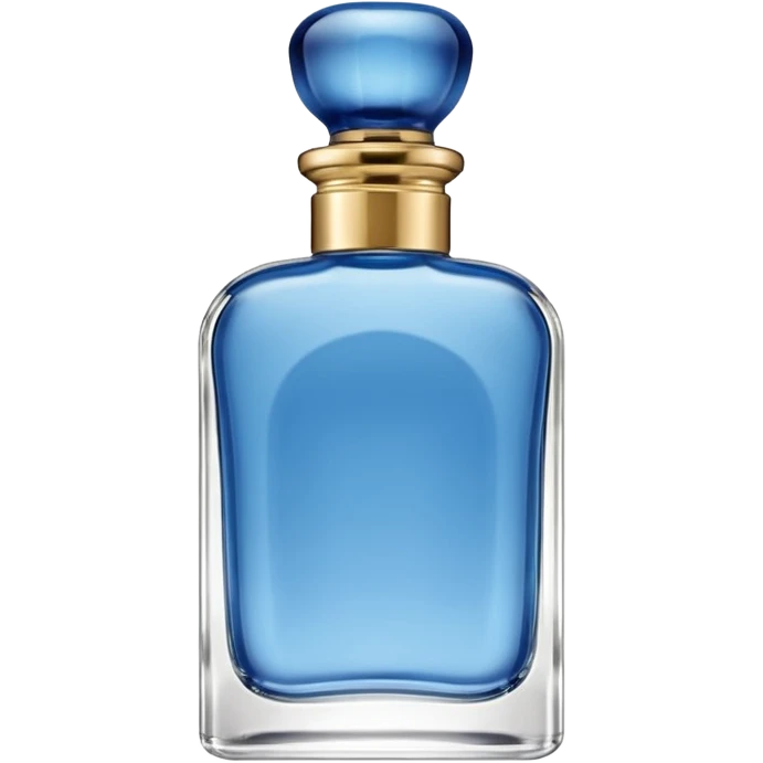 Men’s cologne with gold knob lid blue emoji