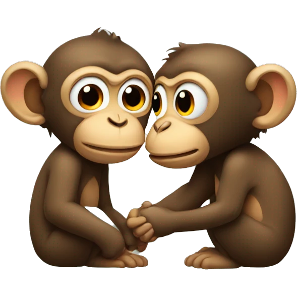 two monkeys kissing  emoji