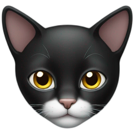 black cat with white chest emoji