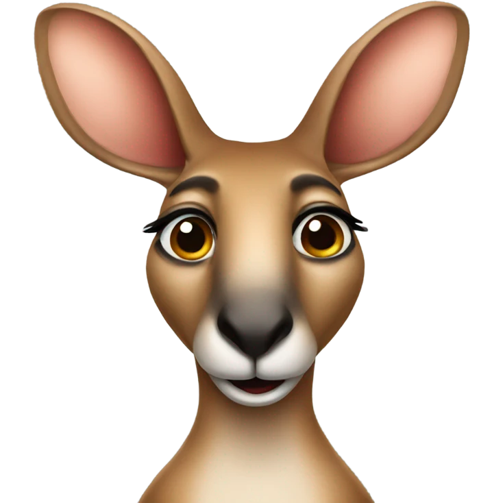 Kangaroo with makeup emoji