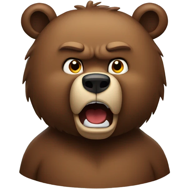 Brown bear with angry face  emoji