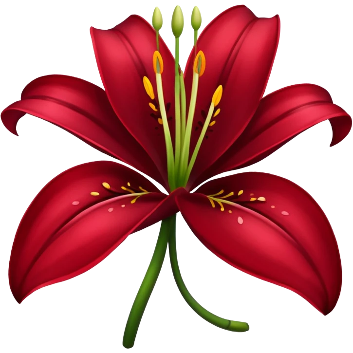 A lily flower in a dark cherry red colour emoji