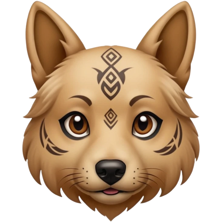 dog with face tribal tattoo emoji