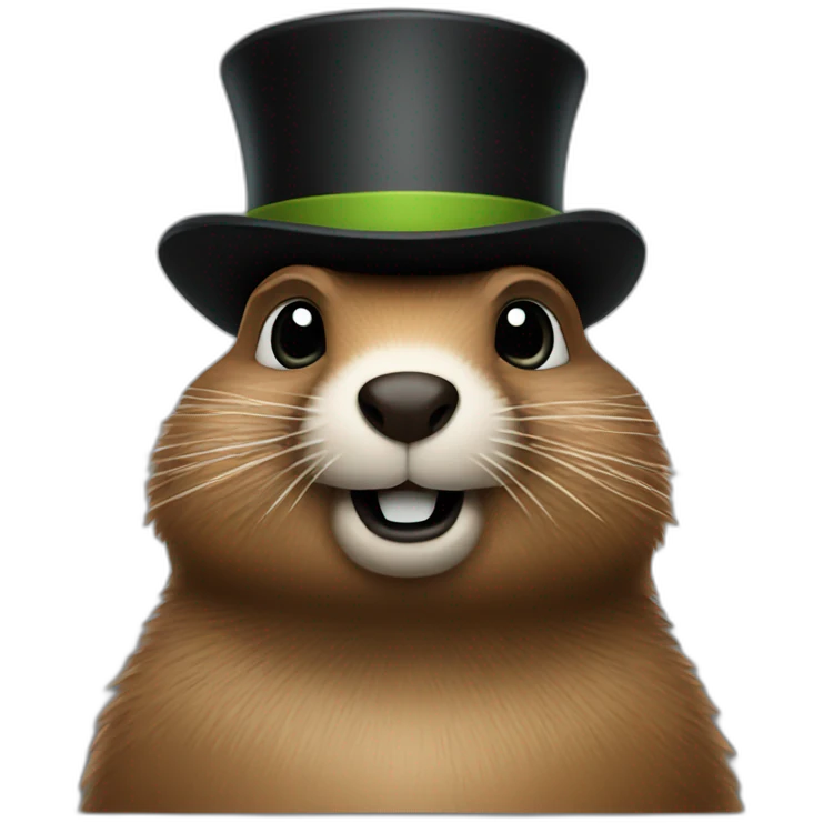 Groundhog with tophat emoji