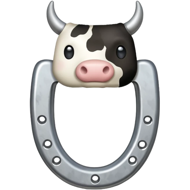 Cow print pattern horseshoe emoji