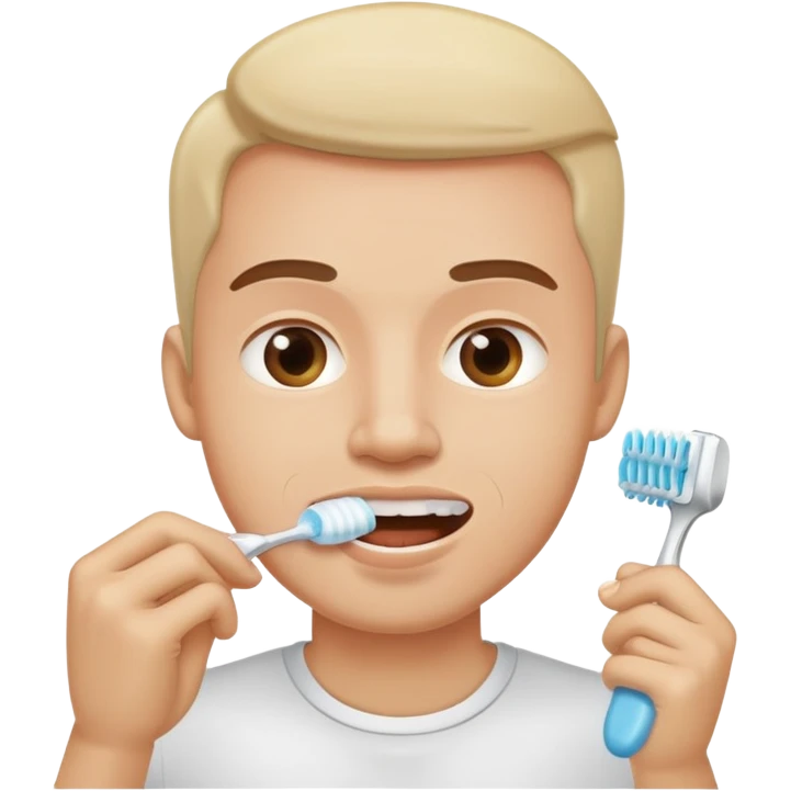 Man brushing teeth emoji