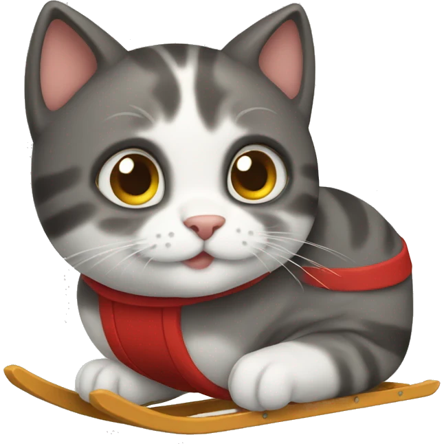 Cat sledding  emoji
