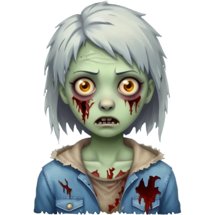 Short wolf cut zombie girl emoji