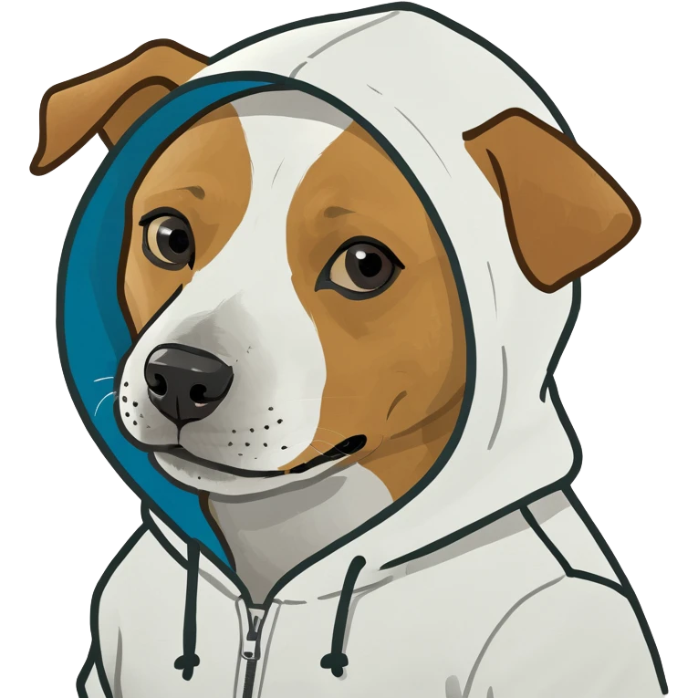dog wearing hoodie emoji