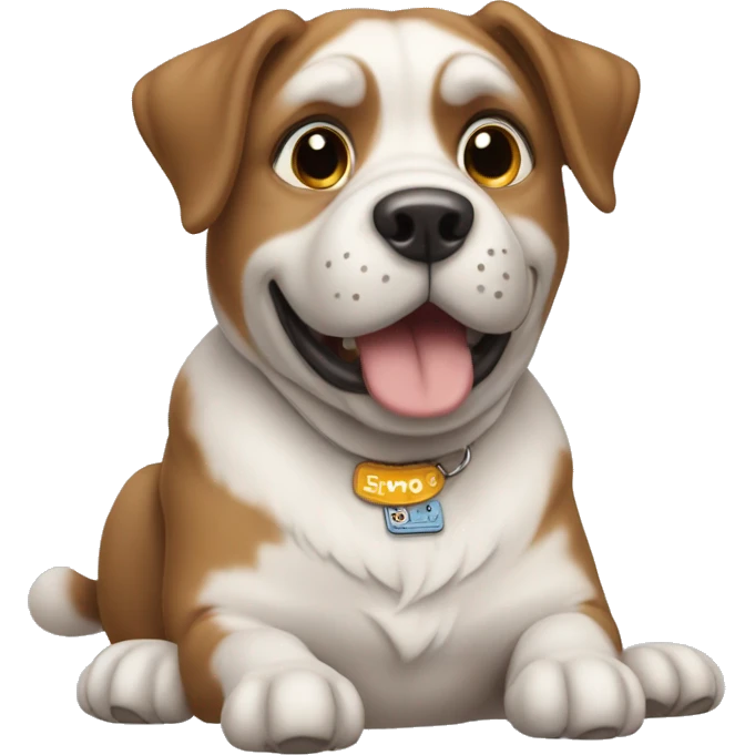 dog big boy with address tag Thomas emoji